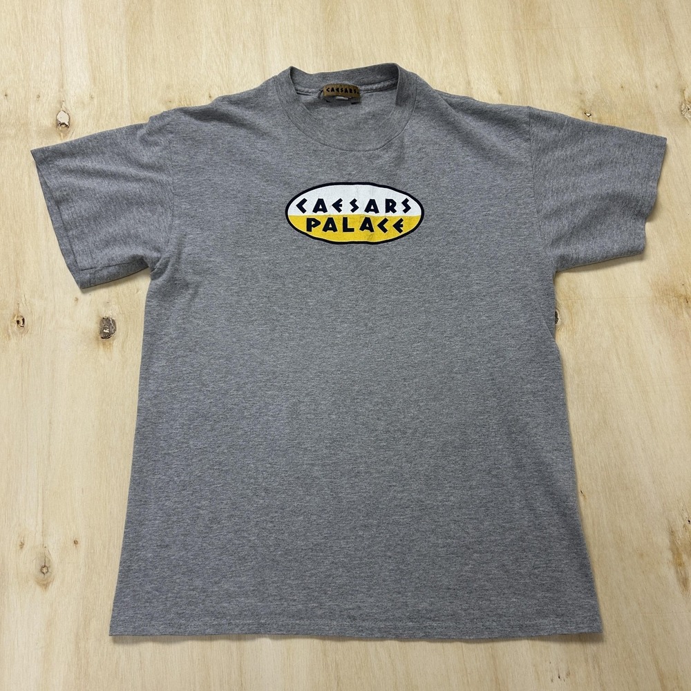 Vintage Caesars Palace Shirt Mens Medium Gray Casino Las Vegas Logo Tee T-Shirt